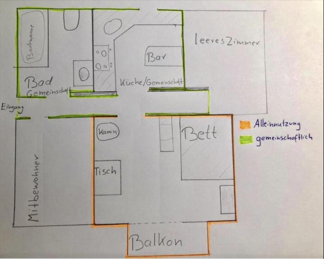 Апартаменты Zentrales Wg-Zimmer 1 Ravensburg, Balkon, Kamin Экстерьер фото